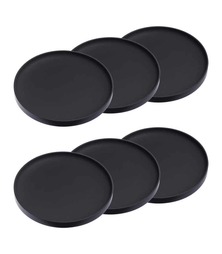 Coasters (Set Of 6) - Two Styles - Silicone - Black