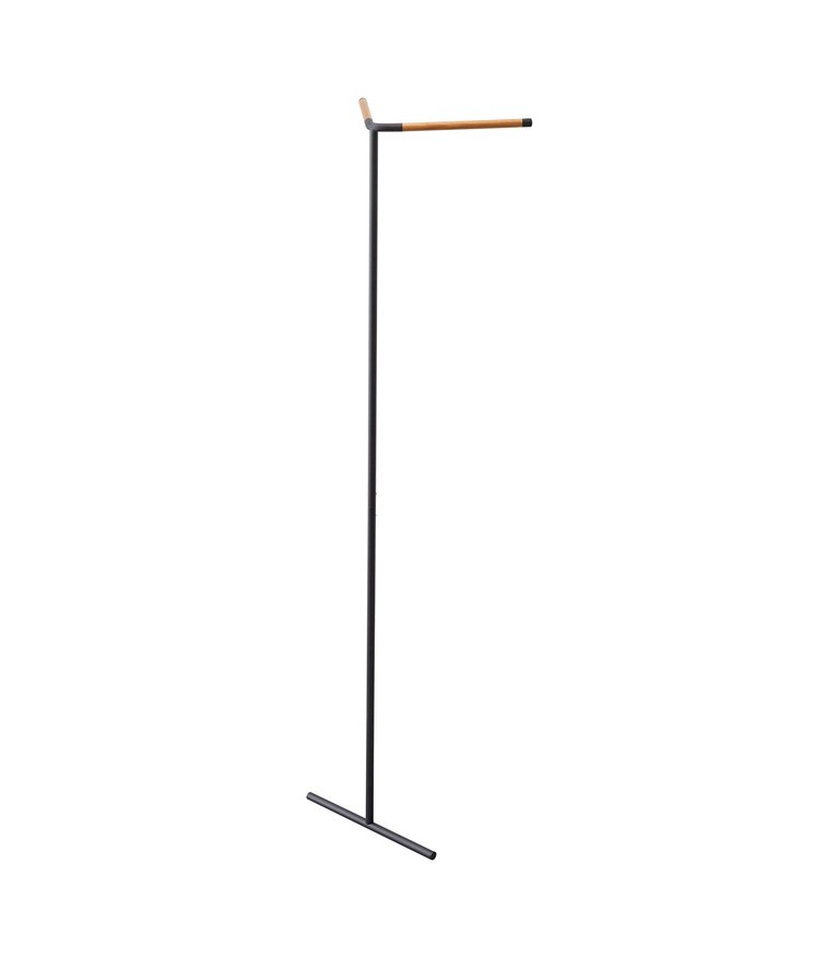 Corner Leaning Coat Hanger, 63" H - Steel And Wood