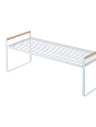 Countertop Wire Shelf - Steel + Wood - White