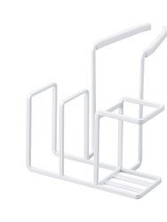 Faucet-Hanging Sponge & Brush Holder - Steel - White
