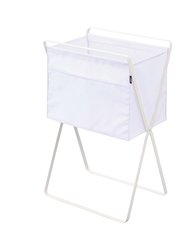 Folding Storage Hamper - Two Sizes - Steel - White