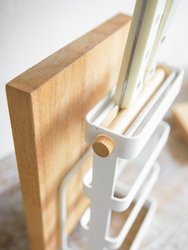 Knife & Cutting Board Stand - Steel And Wood