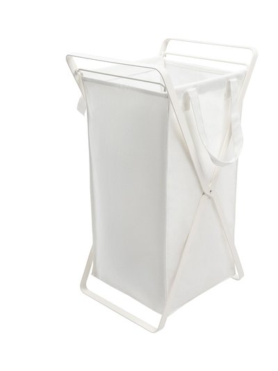 Yamazaki Home Laundry Hamper With Cotton Liner - Two Sizes - Steel And Cotton product