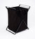 Laundry Hamper With Cotton Liner - Two Sizes - Steel And Cotton - Black
