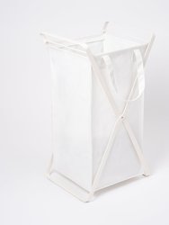 Laundry Hamper With Cotton Liner - Two Sizes - Steel And Cotton