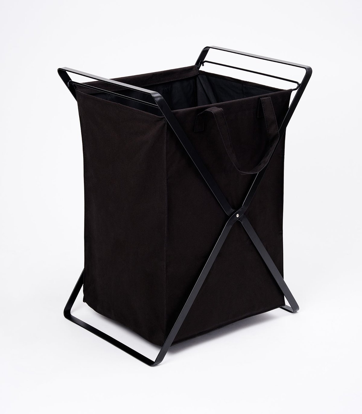 Yamazaki Home Black Laundry Hamper With Cotton Liner Two Sizes