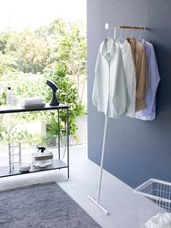 Leaning Clothes Hanger (64" H)  - Steel + Wood - White