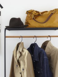 Leaning Coat Rack With Shelf, 63" H - Steel