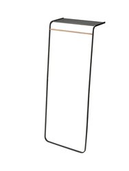 Leaning Coat Rack With Shelf, 63" H - Steel - Black