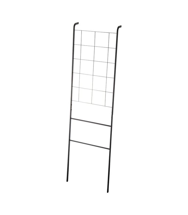 Leaning Ladder with Grid Panel - Black