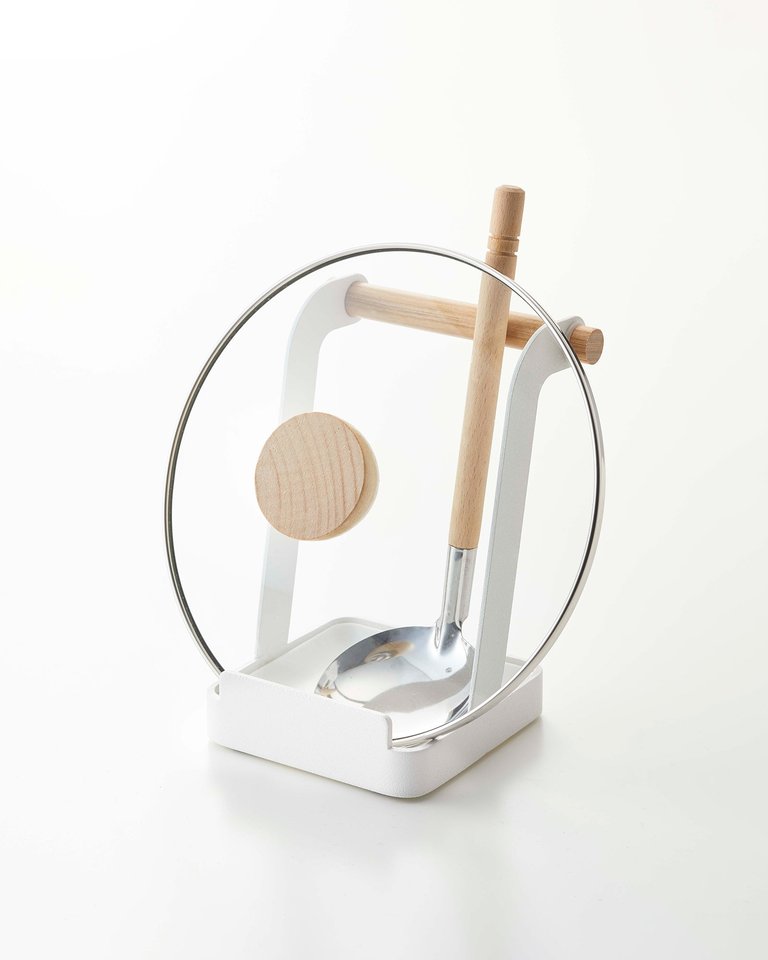 Lid & Ladle Stand - Steel And Wood