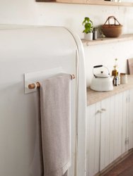 Magnetic Kitchen Towel Hanger - Two Sizes - Steel + Wood - Dish Towel