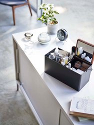 Makeup Organizer With Mirror - Steel + Wood