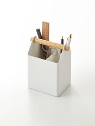 Pen + Desk Organizer - Two Sizes - Steel + Wood