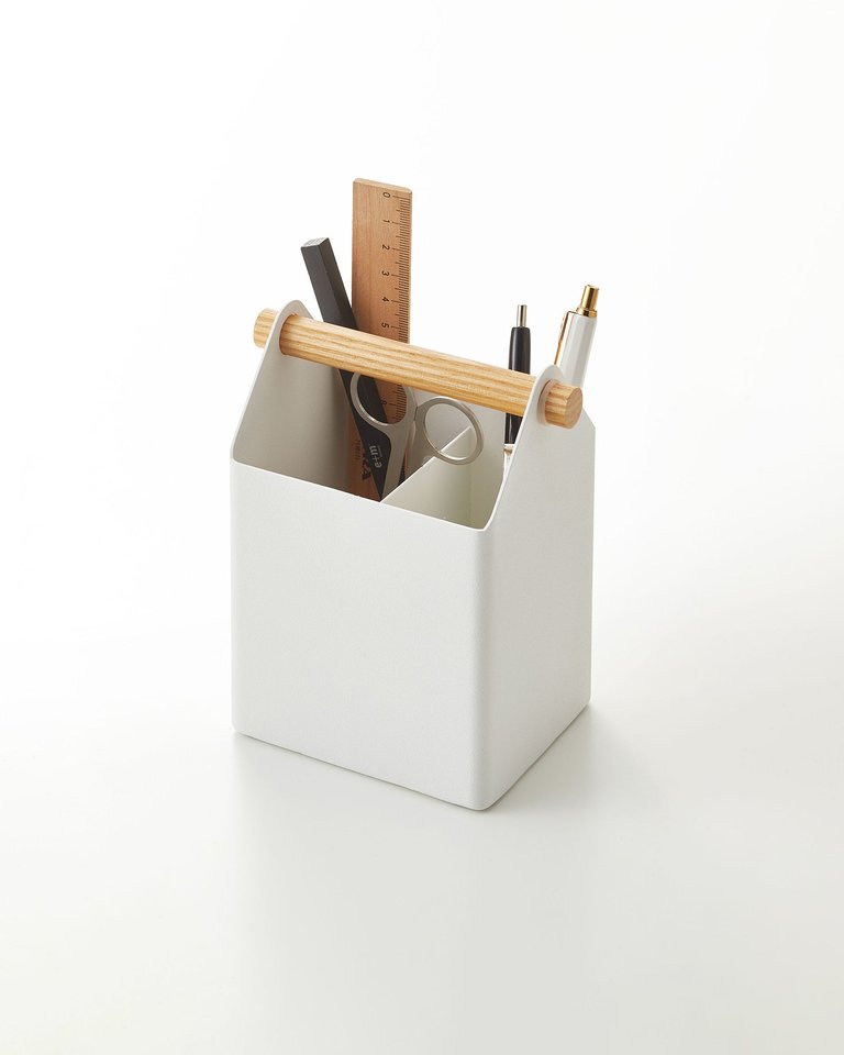 Pen + Desk Organizer - Two Sizes - Steel + Wood