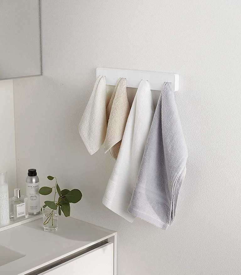 Push Dish Towel Holder - White
