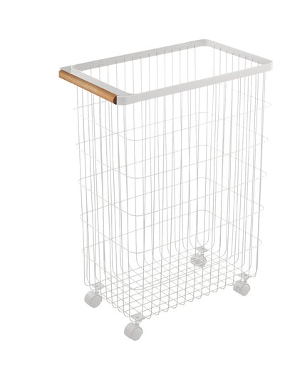 Yamazaki Home Rolling Wire Basket (24" H) - Steel + Wood product