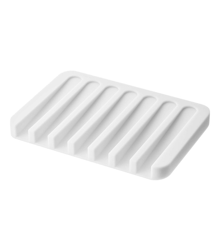 Self-Draining Soap Tray - Silicone - White