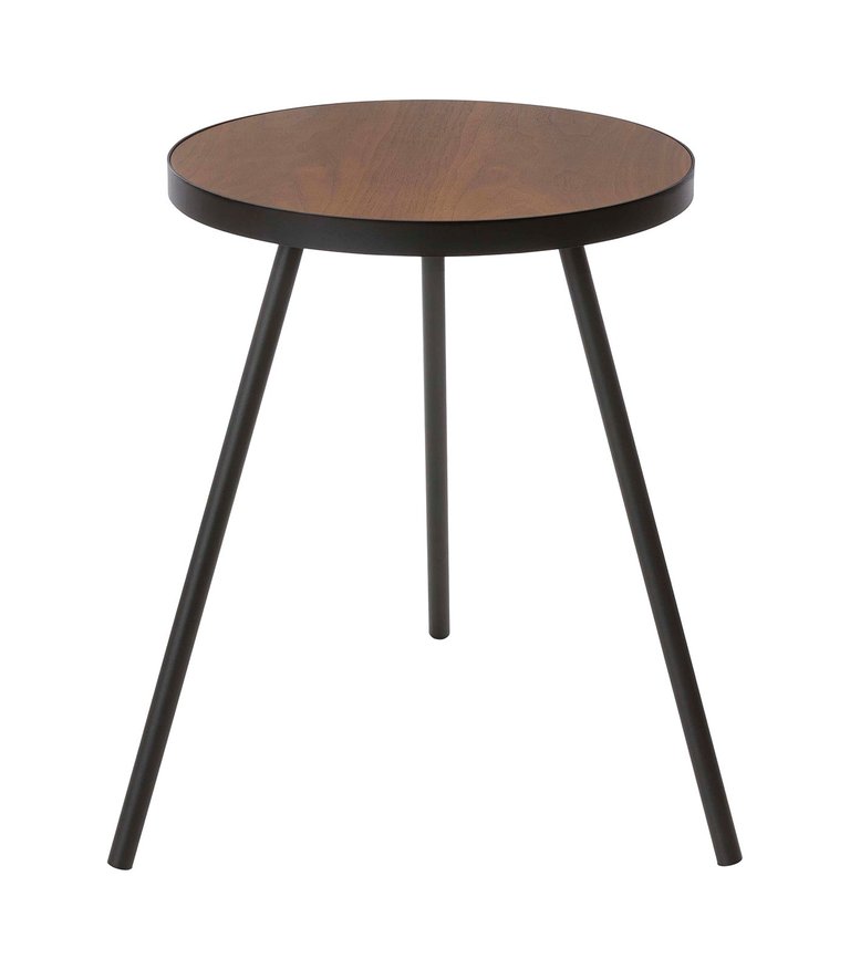 Side Table (20" H) - Steel + Wood - Black