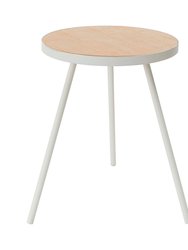 Side Table (20" H) - Steel + Wood - White