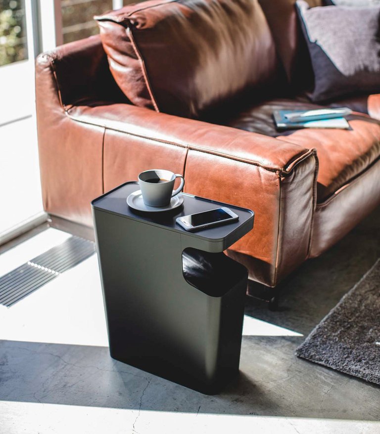 Side Table Trash Can