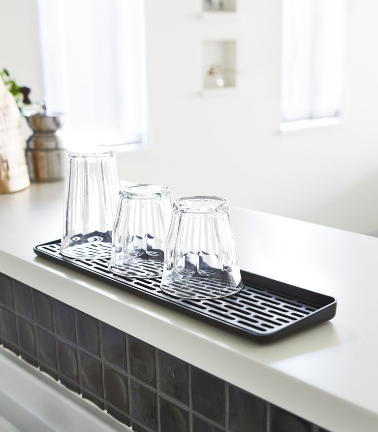 Yamazaki Home Black Sink Drainer Tray Verishop