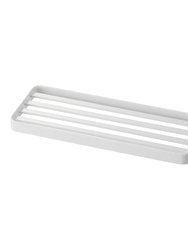 Slotted Bathroom Tray - Steel - White