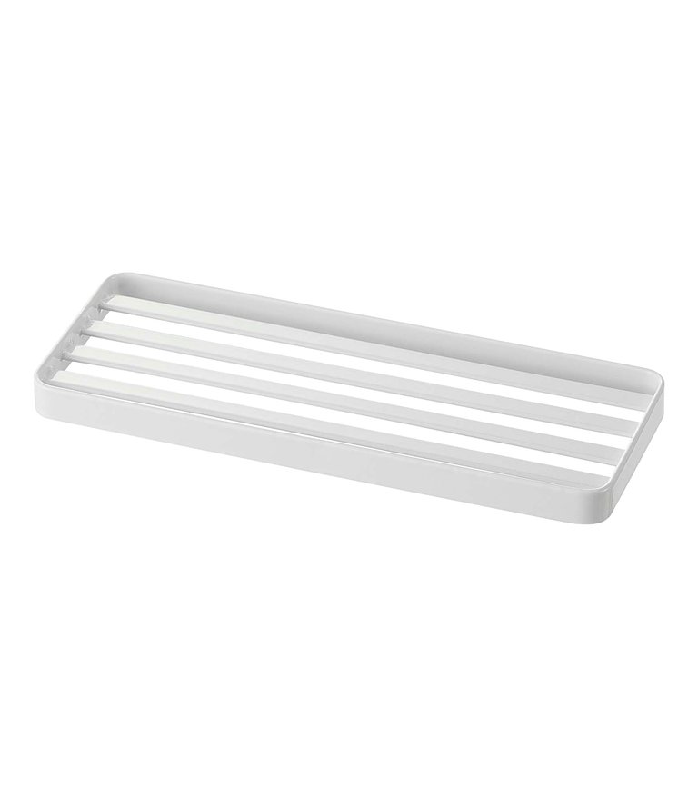 Slotted Bathroom Tray - Steel - White