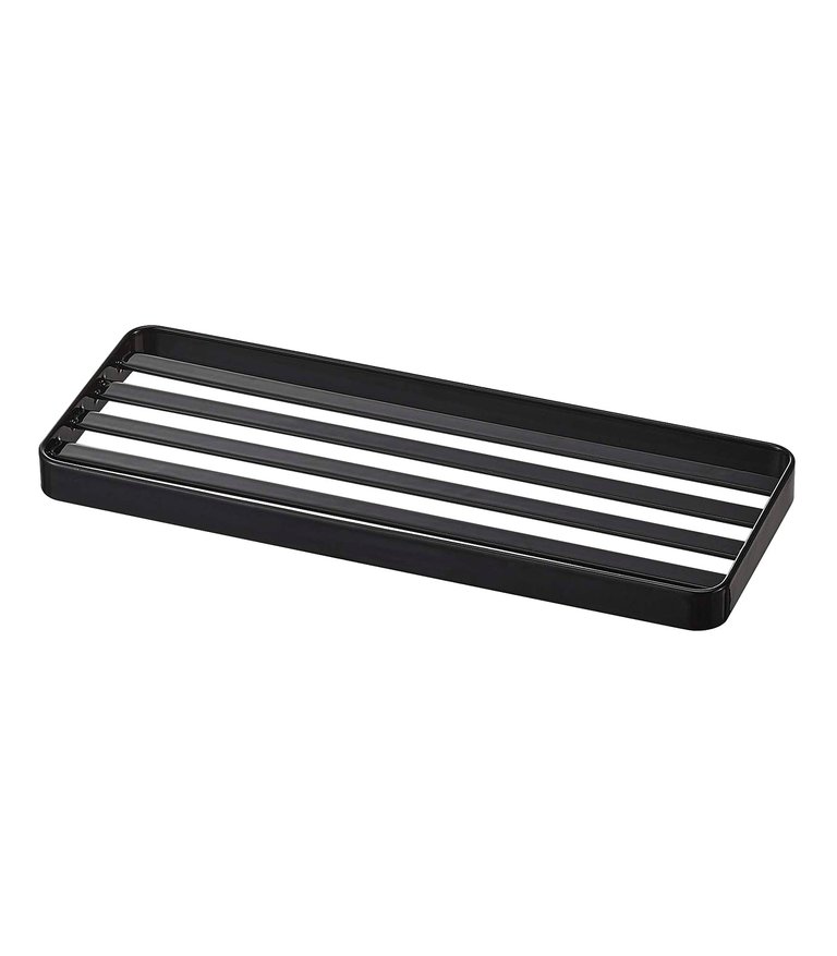 Slotted Bathroom Tray - Steel - Black
