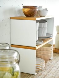 Stackable Countertop Shelf - Two Sizes - Steel + Wood