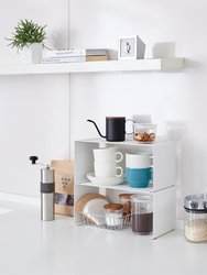Stackable Countertop Shelf - Two Sizes - Steel - White