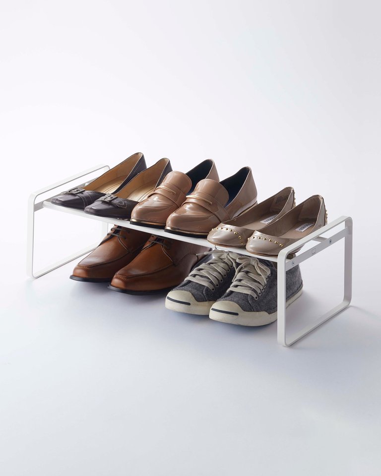 Yamazaki Home Black Stackable Shoe Rack 7