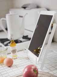 Tablet And Cookbook Stand - Steel + Wood