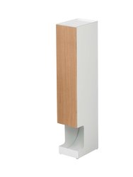 Toilet Paper Stocker - Steel + Wood - White