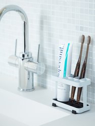 Toothbrush + Toothpaste Stand - Steel