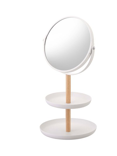 Yamazaki Home Two-Tier Jewelry Tray With Mirror - Steel + Wood product