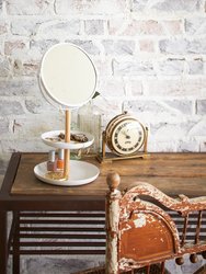 Two-Tier Jewelry Tray With Mirror - Steel + Wood
