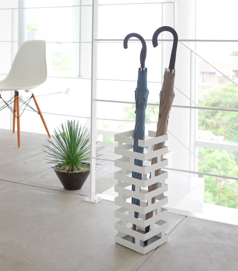 Umbrella Stand - Two Styles - Steel - White