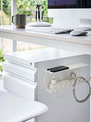 Under-Desk Cable Organizer - Steel - White