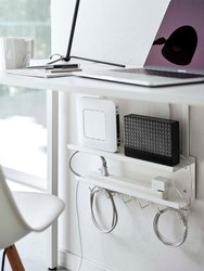 Under-Desk Cable & Router Storage Rack - Steel - White