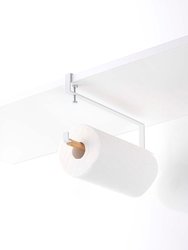 Undershelf Paper Towel Holder - Steel And Wood