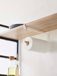 Undershelf Paper Towel Holder - Steel And Wood