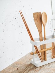 Utensil Holder - Steel And Wood