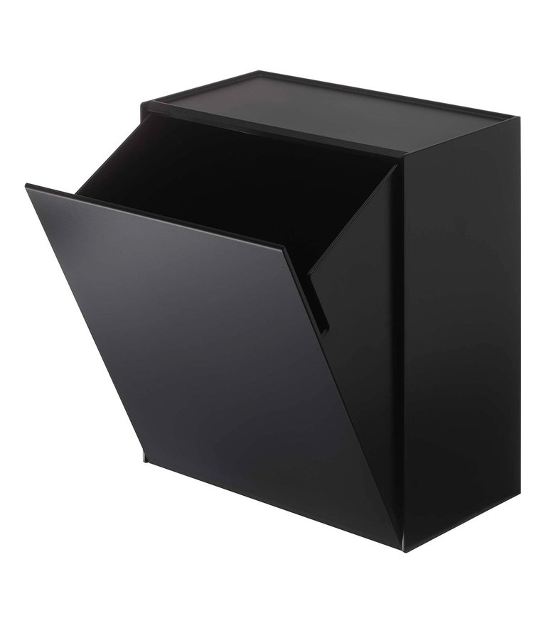 Wall-Mounted Storage Or Trash Bin - Black