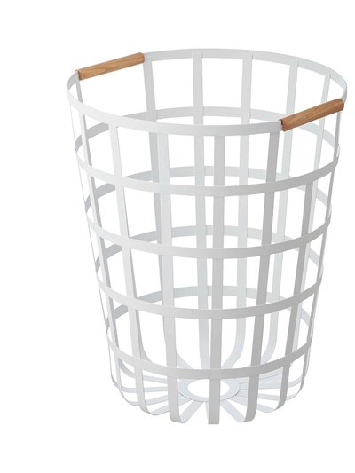 Yamazaki Home Wire Basket, 18" H - Steel + Wood product