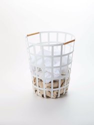 Wire Basket, 18" H - Steel + Wood