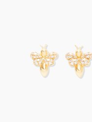 Bee Diamond Earrings - Yellow Gold
