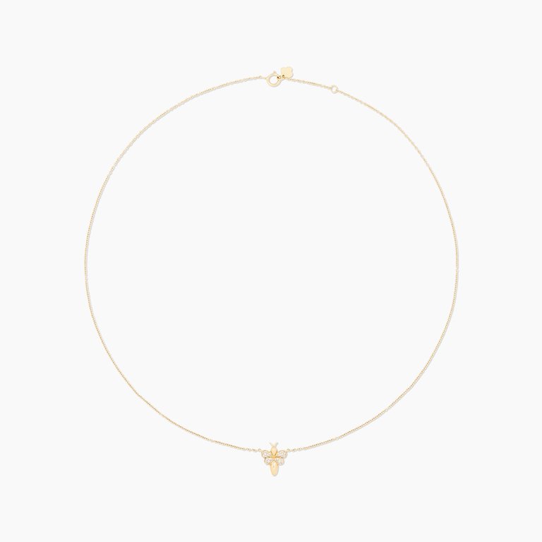 Bee Diamond Necklace - Gold