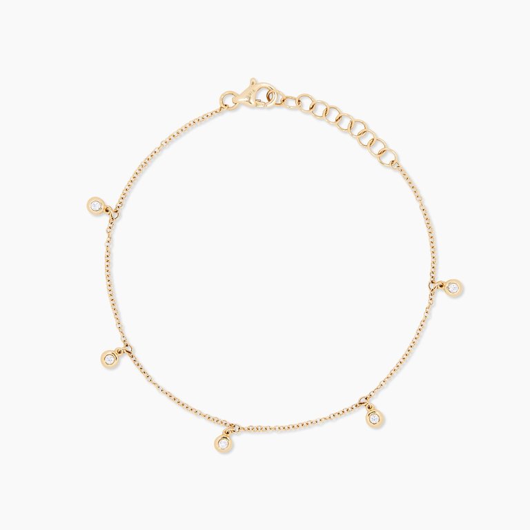 Dangling Diamonds Bracelet - 18K Gold