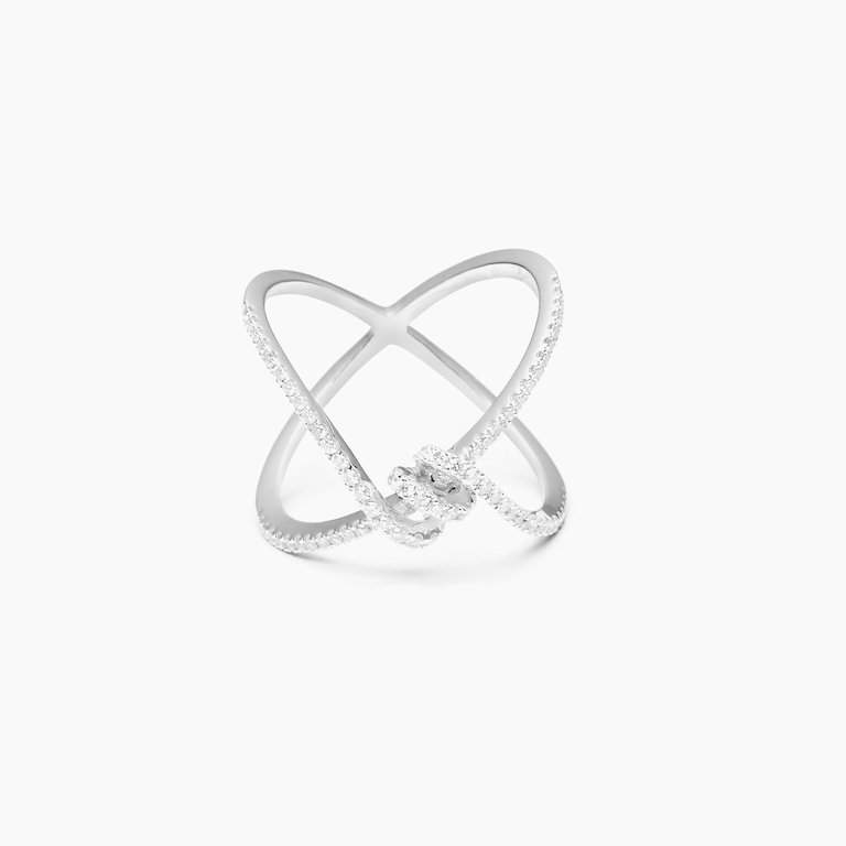 Knot Diamond Ring - White Gold